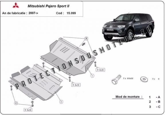 Protection sous moteur et de la radiateur Mitsubishi Pajero Sport 2