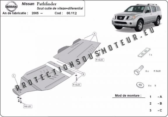 Protection de la boîte de vitesse et de la différentiel Nissan Pathfinder