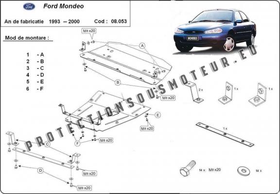 Protection sous moteur et de la boîte de vitesse Ford Mondeo 1,2