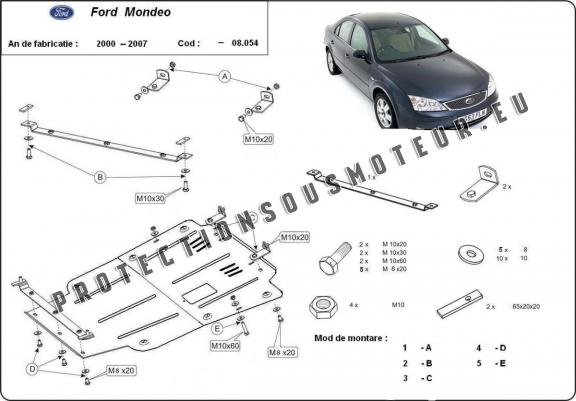 Protection sous moteur et de la boîte de vitesse Ford Mondeo 3