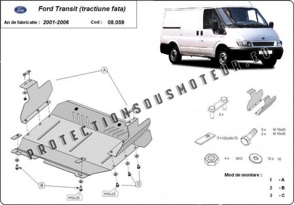 Protection sous moteur et de la boîte de vitesse Ford Transit - FWD