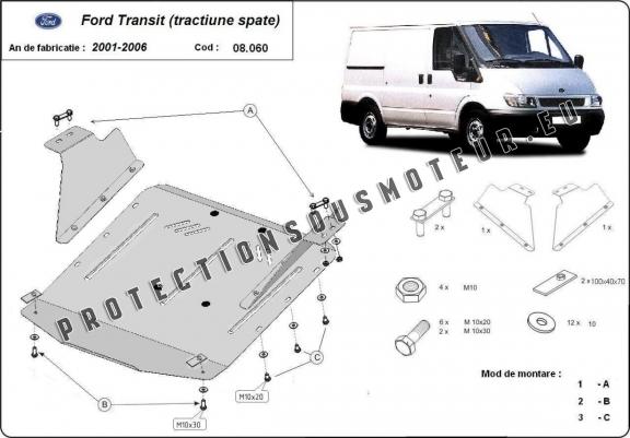 Protection sous moteur et de la boîte de vitesse Ford Transit - RWD