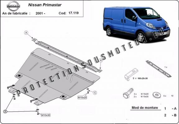Protection sous moteur et de la boîte de vitesse Nissan Primastar