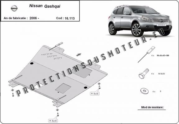 Protection sous moteur et de la boîte de vitesse Nissan Qashqai J10