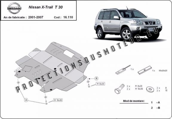 Protection sous moteur et de la boîte de vitesse Nissan X-Trail T30