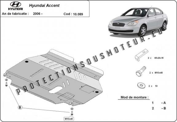 Protection sous moteur et de la boîte de vitesse Hyundai Accent
