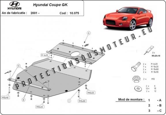 Protection sous moteur et de la boîte de vitesse Hyundai Coupé Gk