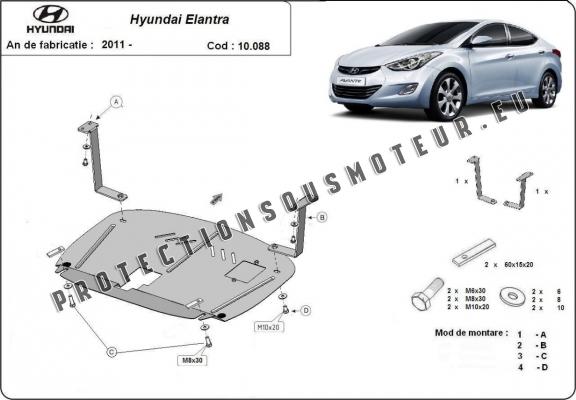 Protection sous moteur et de la boîte de vitesse Hyundai Elantra 2