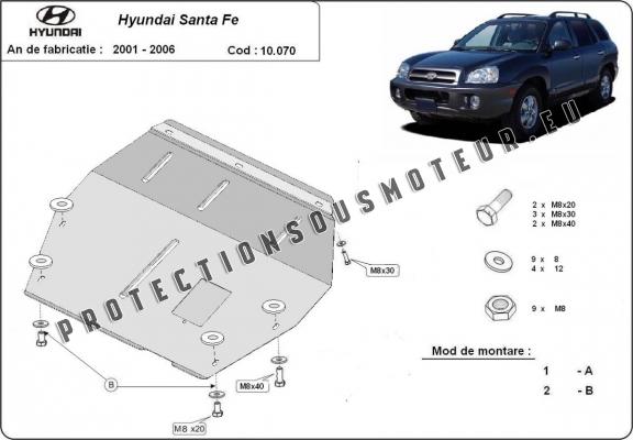 Protection sous moteur et de la boîte de vitesse Hyundai Santa Fe