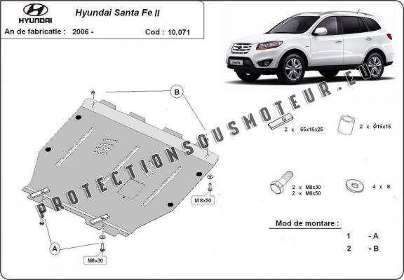 Protection sous moteur et de la boîte de vitesse Hyundai Santa Fe