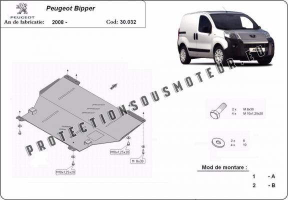 Protection sous moteur et de la boîte de vitesse Peugeot Bipper