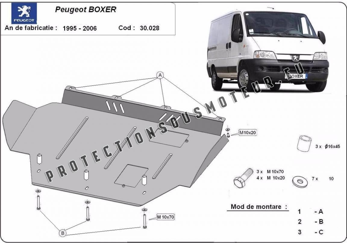 Peugeot Boxer 09.06-08.2014 PLAQUE CACHE PROTECTION SOUS MOTEUR Polyéthylène