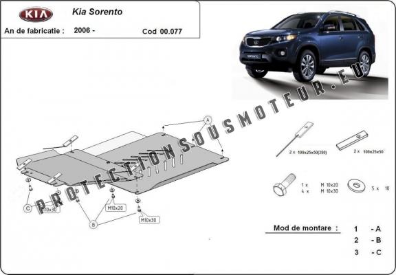 Protection de la boîte de vitesse et de la différentiel Kia Sorento