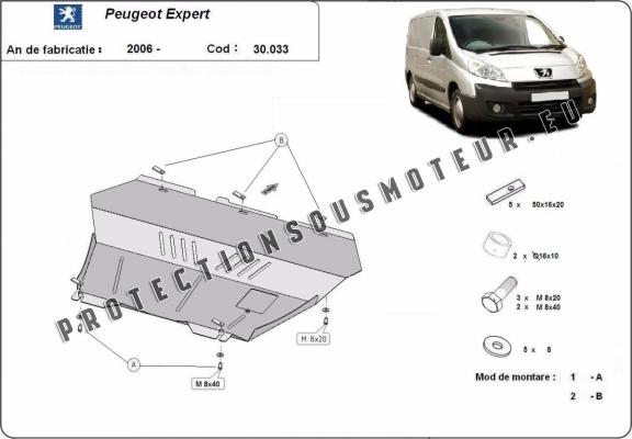 Protection sous moteur et de la boîte de vitesse Peugeot Expert