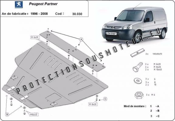 Protection sous moteur et de la boîte de vitesse Peugeot Partner
