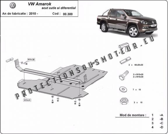 Protection de la boîte de vitesse et de la différentiel Volkswagen Amarok