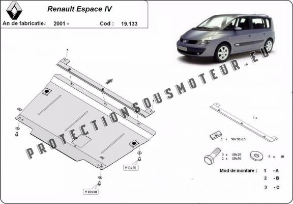 Protection sous moteur et de la boîte de vitesse Renault Espace 4