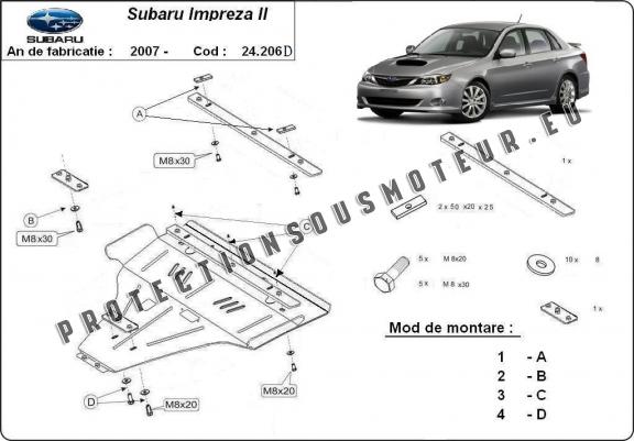 Protection sous moteur et de la boîte de vitesse Subaru Impreza Diesel