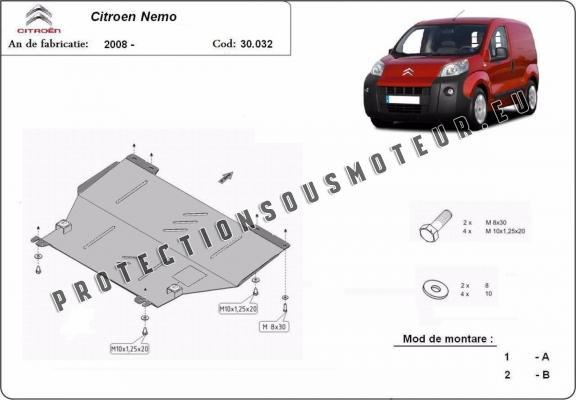 Protection sous moteur et de la boîte de vitesse Citroen Nemo