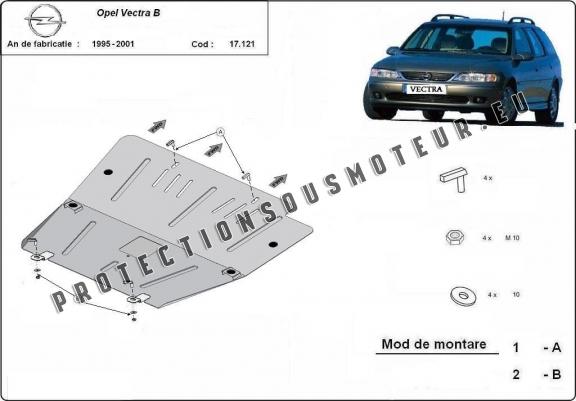Protection sous moteur et de la boîte de vitesse Opel Vectra B