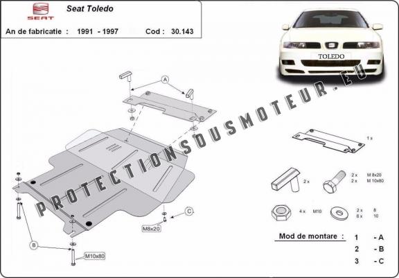 Protection sous moteur et de la boîte de vitesse Seat Toledo 1