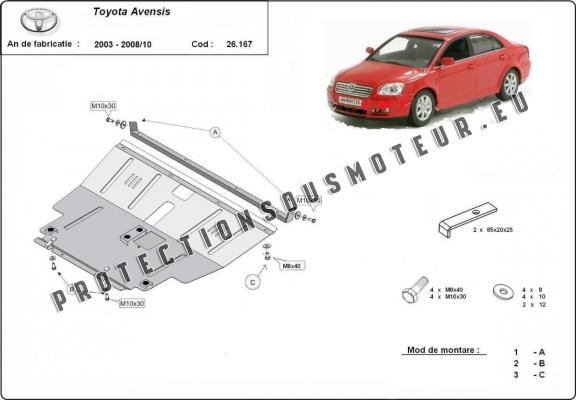 Protection sous moteur et de la boîte de vitesse Toyota Avensis