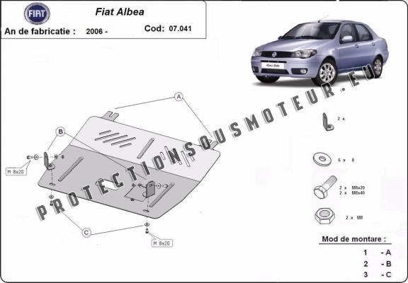 Protection sous moteur et de la boîte de vitesse Fiat Albea
