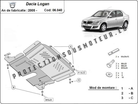 Protection sous moteur et de la boîte de vitesse Dacia Logan 1