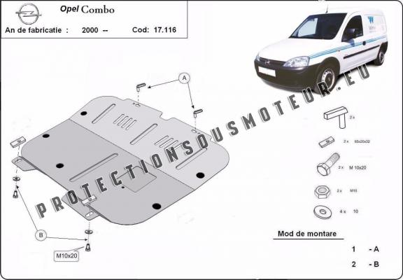 Protection sous moteur et de la boîte de vitesse Opel Combo C 