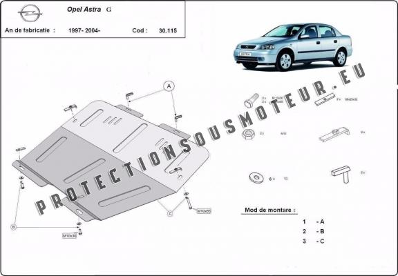 Protection sous moteur et de la boîte de vitesse Opel Astra G