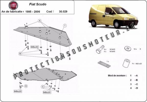 Protection sous moteur et de la boîte de vitesse Fiat Scudo