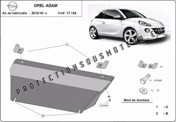 Protection sous moteur et de la boîte de vitesse Opel Adam