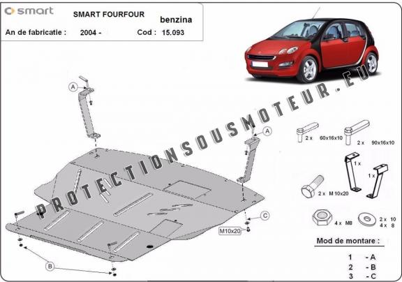 Protection sous moteur et de la boîte de vitesse Smart ForFour