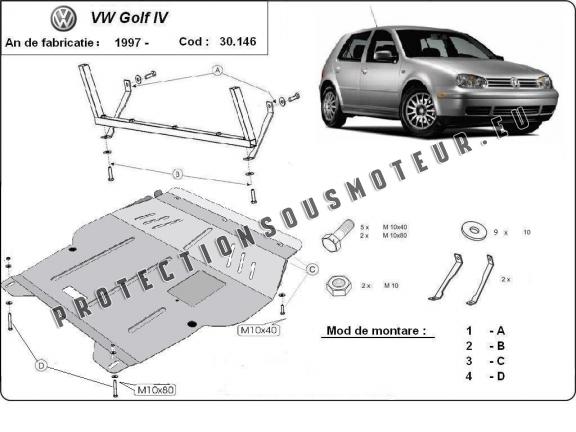 Protection sous moteur et de la boîte de vitesse VW Golf  mk4