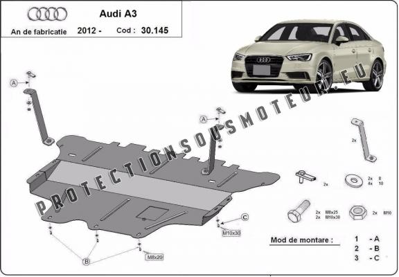 Protection sous moteur et de la boîte de vitesse Audi A3 (8V)