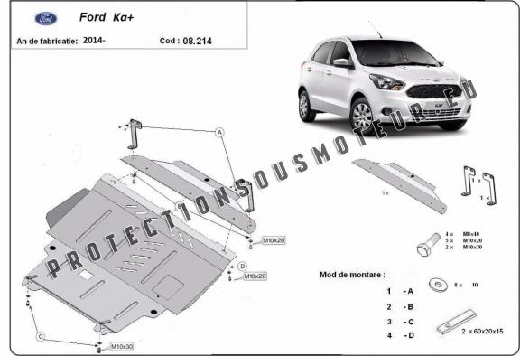 Protection sous moteur et de la boîte de vitesse Ford KA