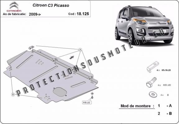 Protection sous moteur et de la boîte de vitesse Citroen C3 Picasso