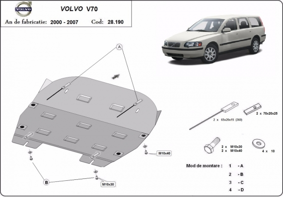 Protection sous moteur et de la boîte de vitesse Volvo V70
