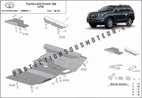 Protection sous moteur et de la radiateur Toyota Land Cruiser 150