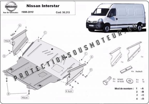 Protection sous moteur et de la boîte de vitesse Nissan Interstar