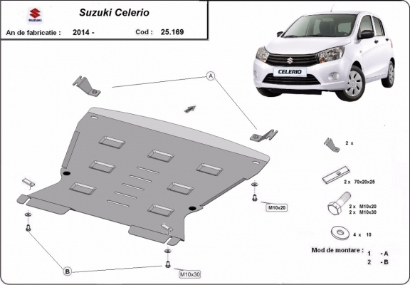 Protection sous moteur et de la boîte de vitesse Suzuki Celerio