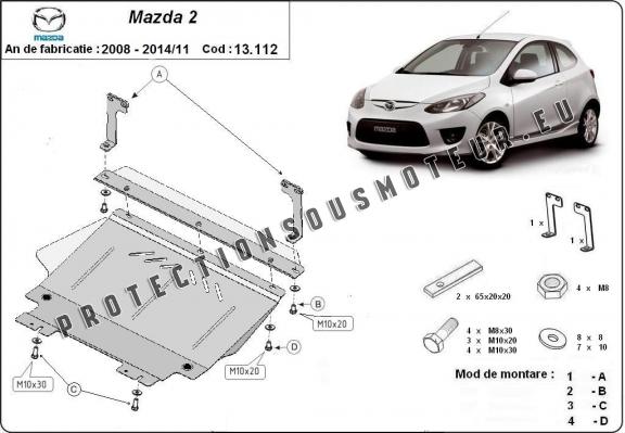 Protection sous moteur et de la boîte de vitesse Mazda 2