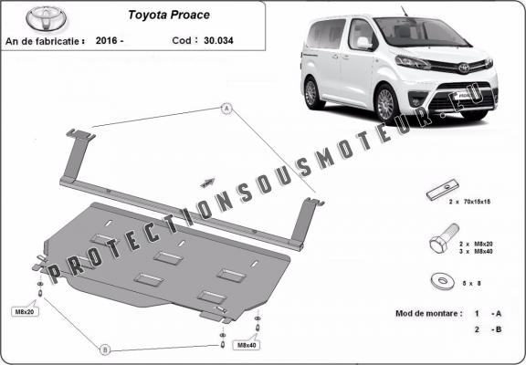 Protection sous moteur et de la boîte de vitesse Toyota Proace Fourgon