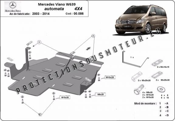 Protection de la boîte de vitesse Mercedes Viano W639 - 4x4 - Boîte de vitesse automatique