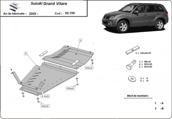 Protection de la boîte de vitesse et de transfert Suzuki Grand Vitara 2