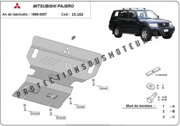 Protection sous moteur et de la radiateur Mitsubishi Pajero 3 (V60, V70)