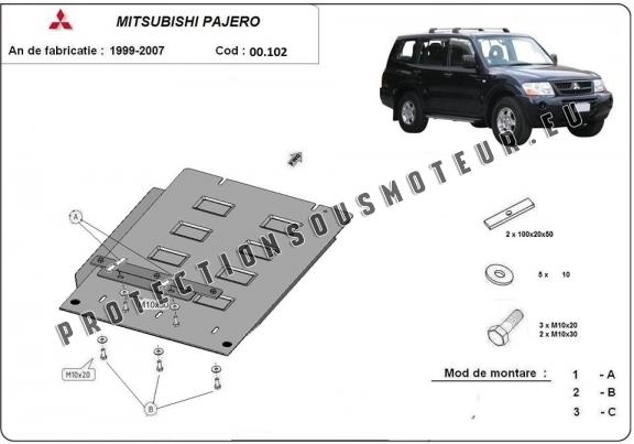 Protection de la boîte de vitesse Mitsubishi Pajero 3 (V60, V70)