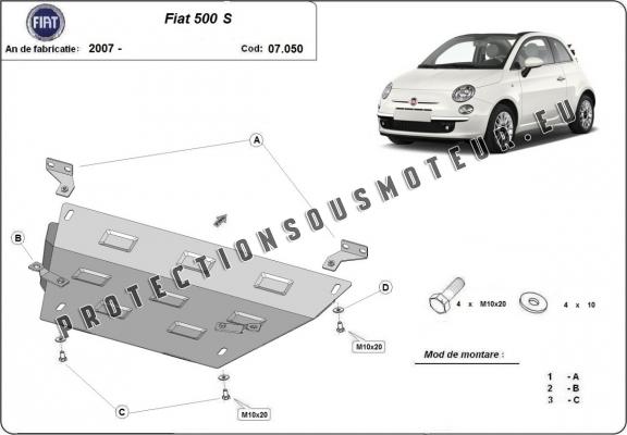 Protection sous moteur et de la boîte de vitesse Fiat 500 S