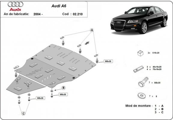 Protection sous moteur et de la boîte de vitesse Audi A6