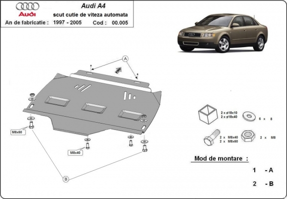 Protection de la boîte de vitesse Audi A4  B6 - Automatique